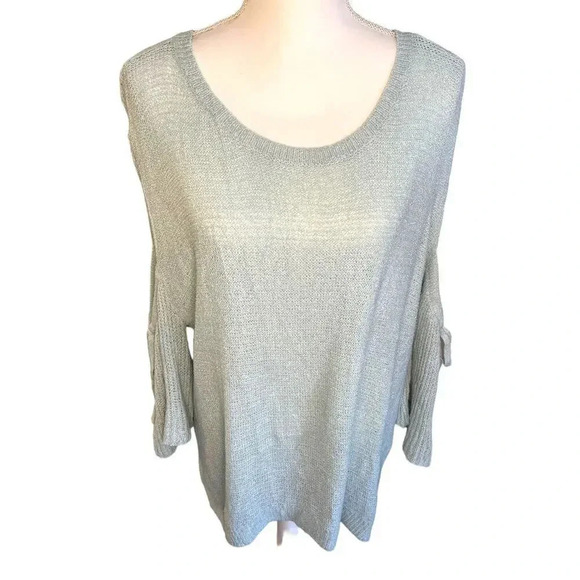 NEW Express Women’s Large Oversized Slouchy Sweater With Cutout Bell Sleeves - Picture 1 of 7